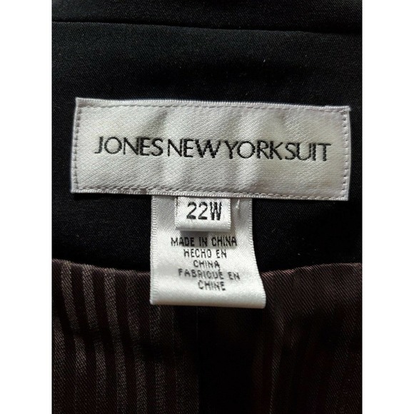 Jones Newyork Womens Black Polyester Two Buttons Single Breasted Blazer Size 22W - Picture 8 of 11